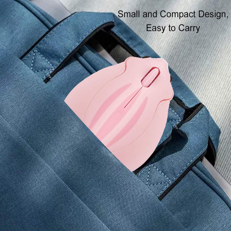 CHUYI Cute Animal Hamster Shape Wireless Silent Mouse Cartoon Mini Portable Travel Mute 1200DPI Novelty Optical Unique Small Cordless Quiet Mice for Computer Laptop PC for Kids Gift (1 Pack-Pink) - Image 4